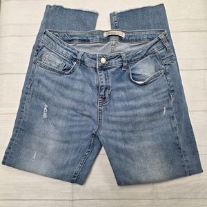 Zara Light Blue Straight Leg Jeans